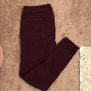 Maroon American Eagle Jeggings